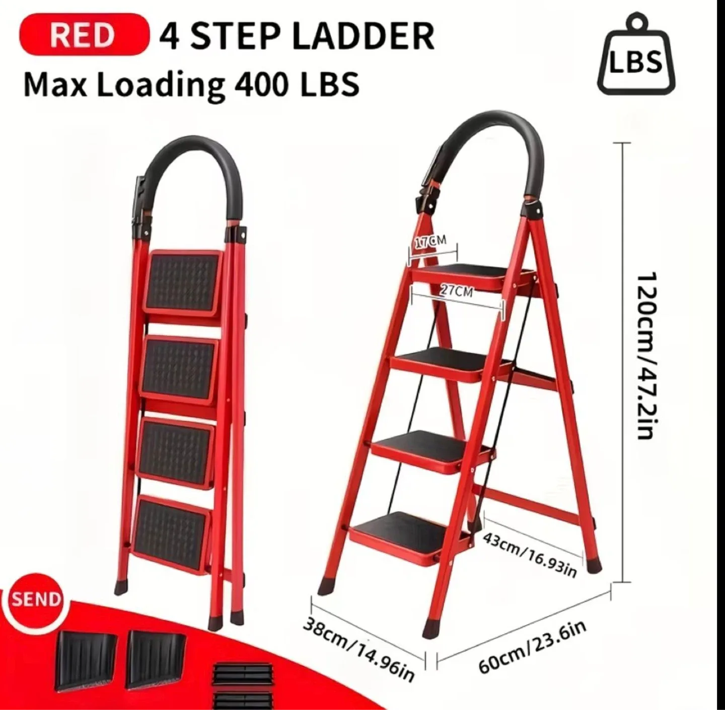 Red 4 Step Ladder