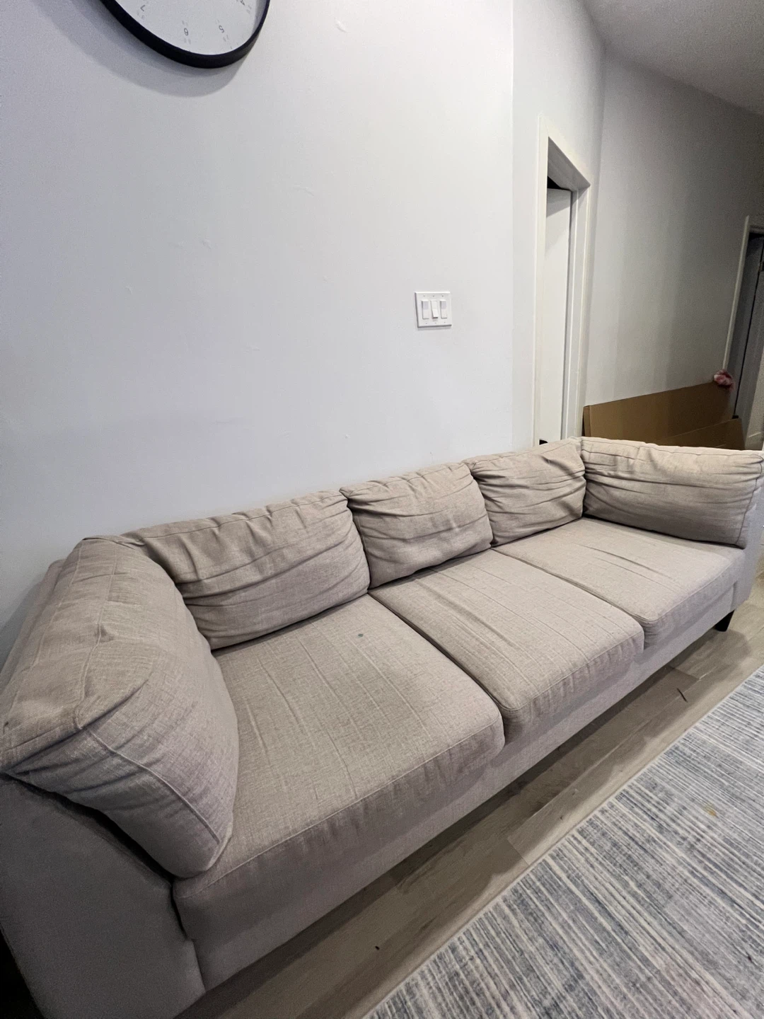 EQ3 Salema Beige 3-Seater Sofa