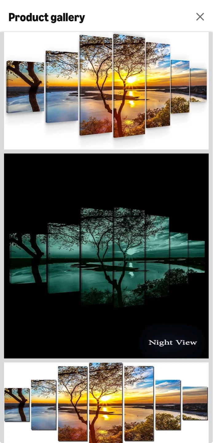 Startonight Huge Canvas Wall Art - Sunrise On The Lake Set - photo 2