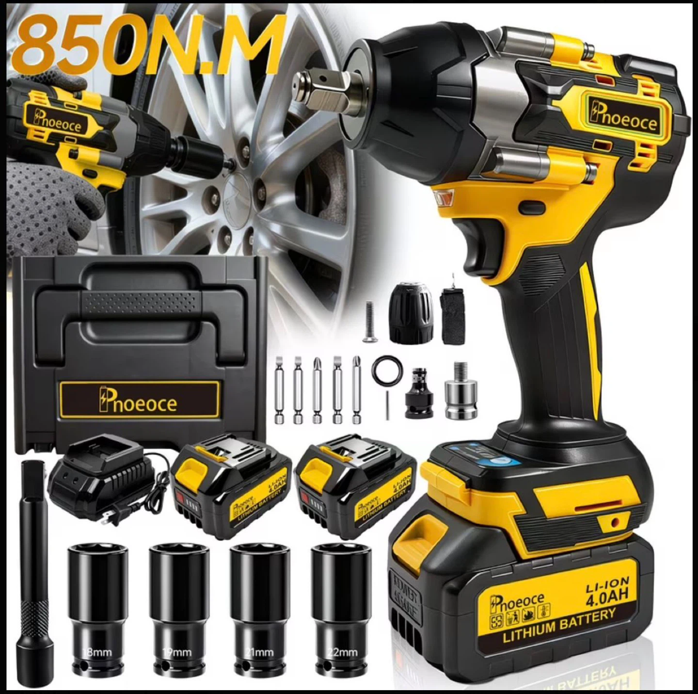 Cordless Impact Wrench Kit 580NM 4.0AH