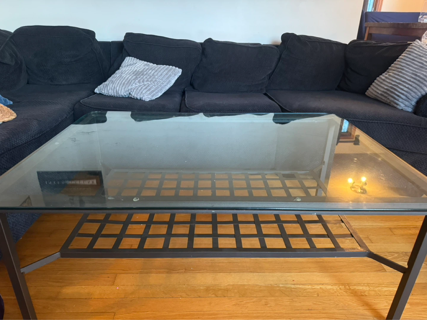 Glass Top Coffee Table with Metal Frame - photo 3