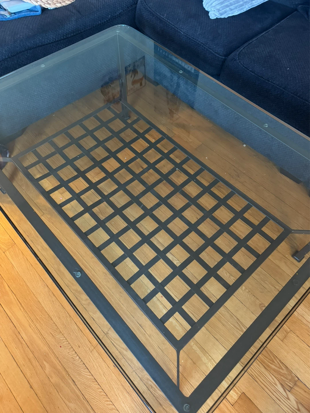 Glass Top Coffee Table with Metal Frame - photo 2