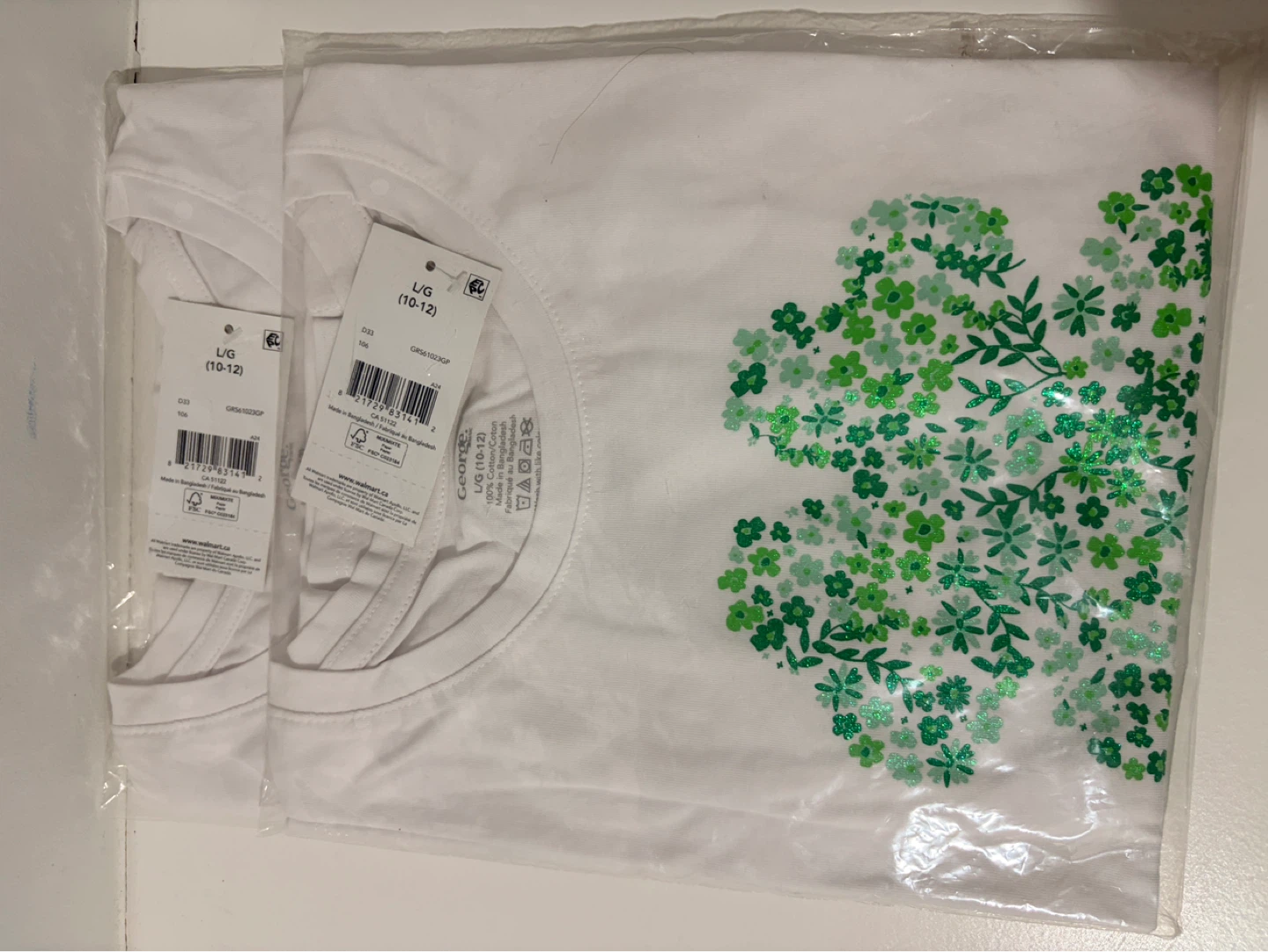 George White Girls Shamrock T-Shirt L/G (10-12)