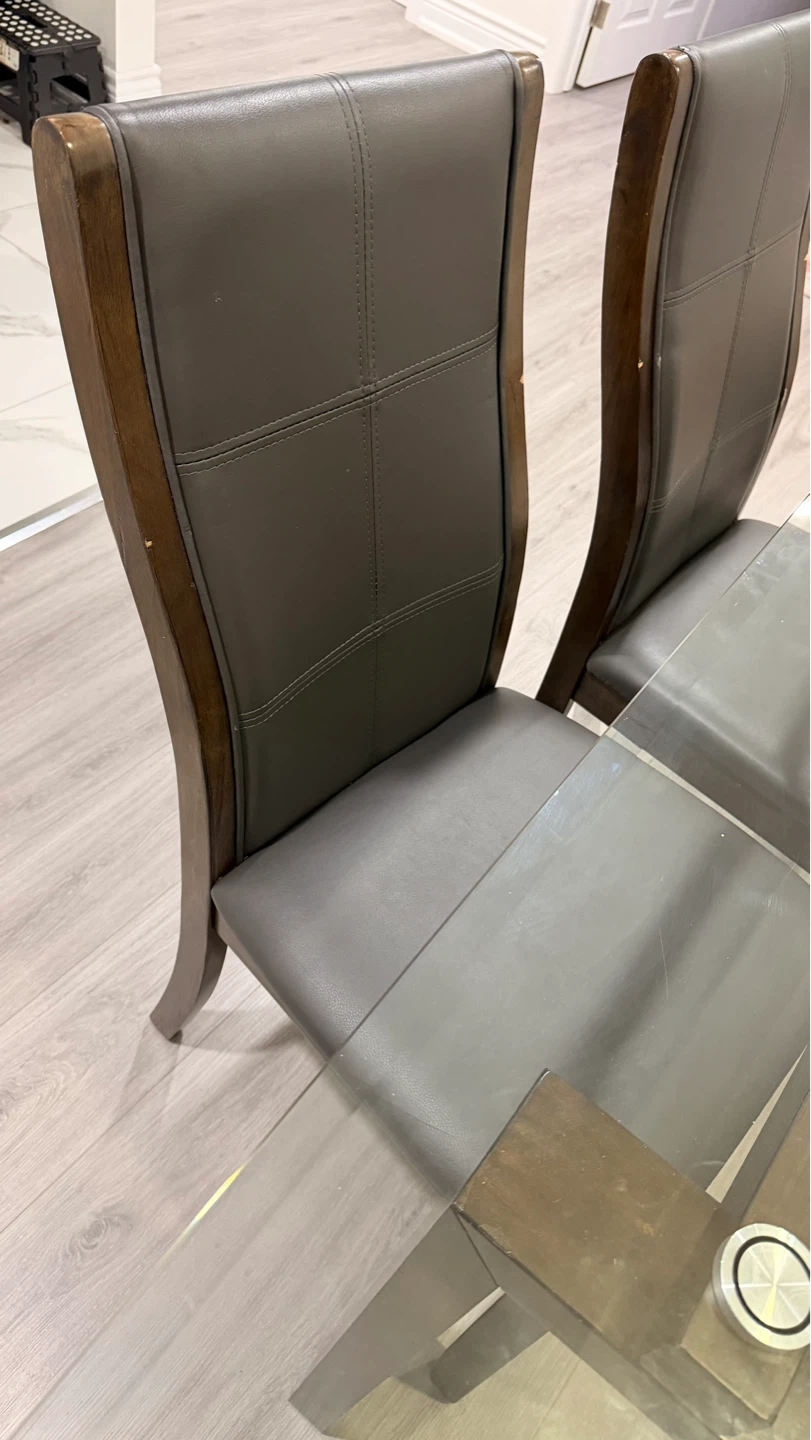 Glass Top Dining Table with 4 Chairs - photo 4