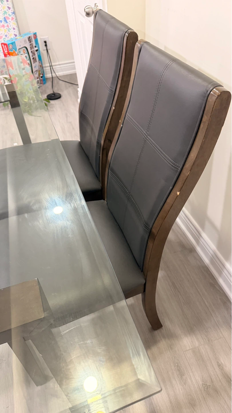 Glass Top Dining Table with 4 Chairs - photo 3