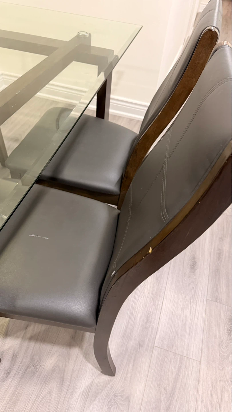 Glass Top Dining Table with 4 Chairs - photo 5