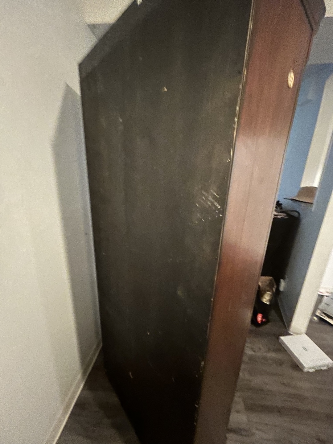 Dark Wood Bookshelf with Hanging Rod - photo 2