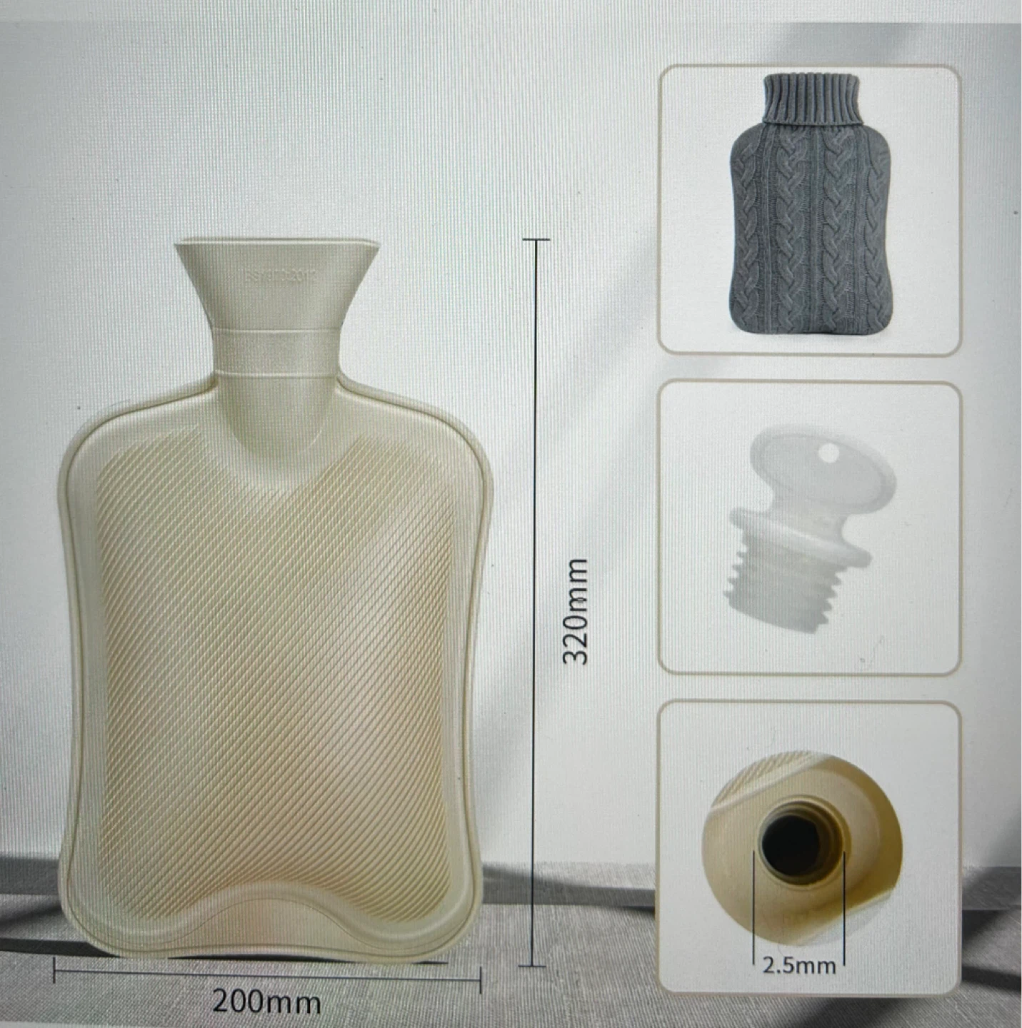 Hot Water Bottle with Knitted Cover - photo 5