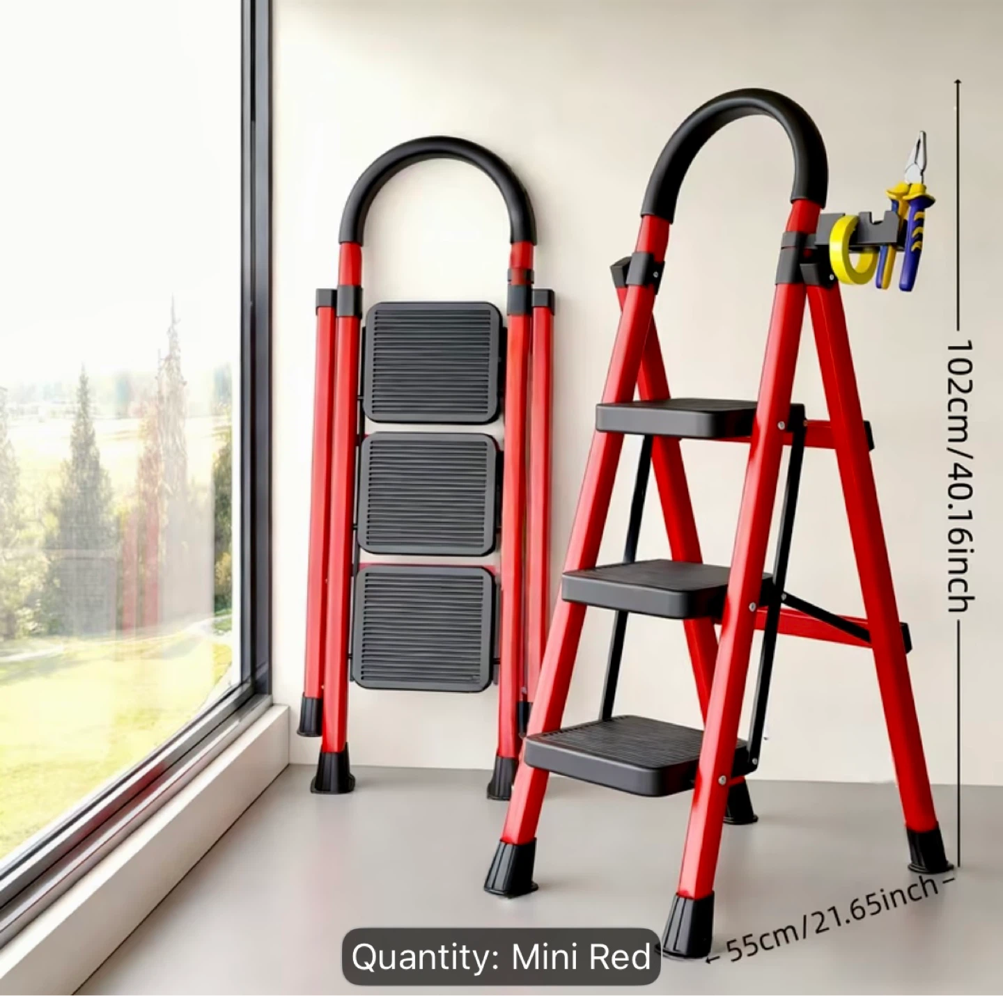 RED 3-Step Ladder - photo 2
