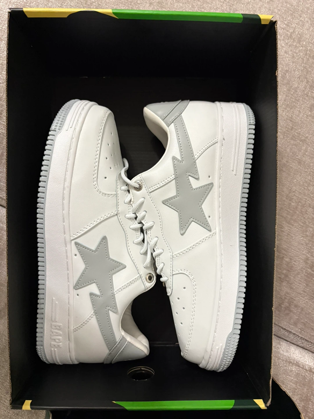 BAPE STA "BAPESTA" White Grey Sneakers with Box