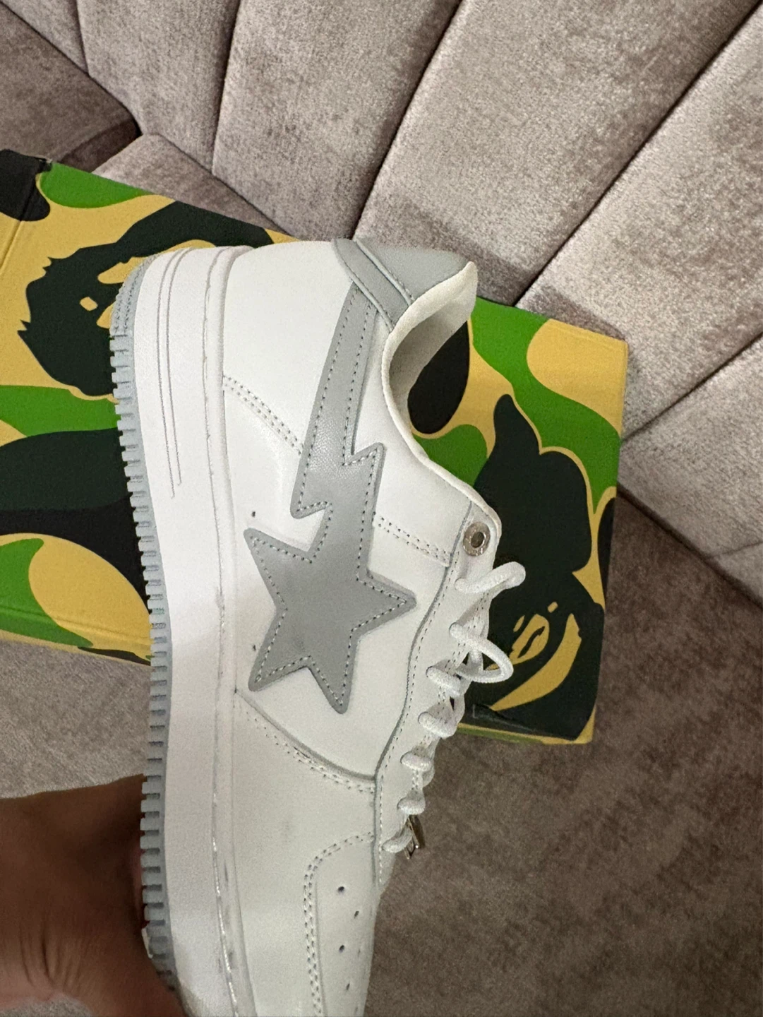 BAPE STA "BAPESTA" White Grey Sneakers with Box - photo 3
