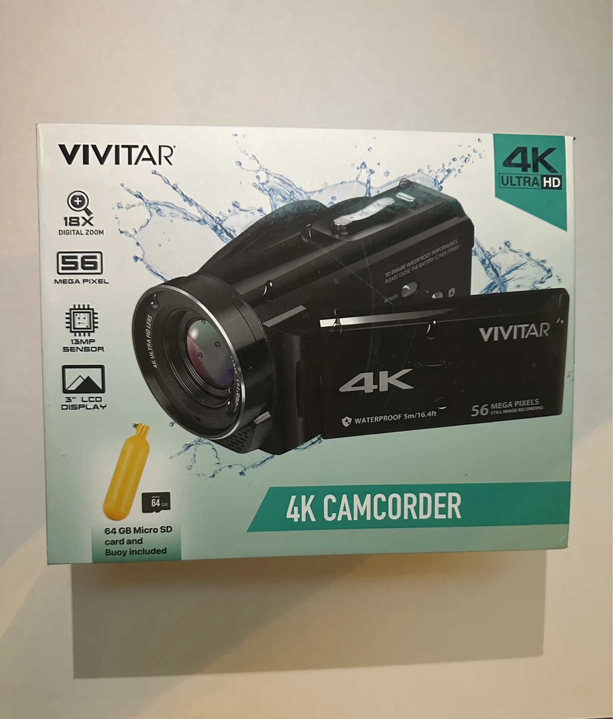 Vivitar 4K Camcorder with 64GB Micro SD Card and Buoy
