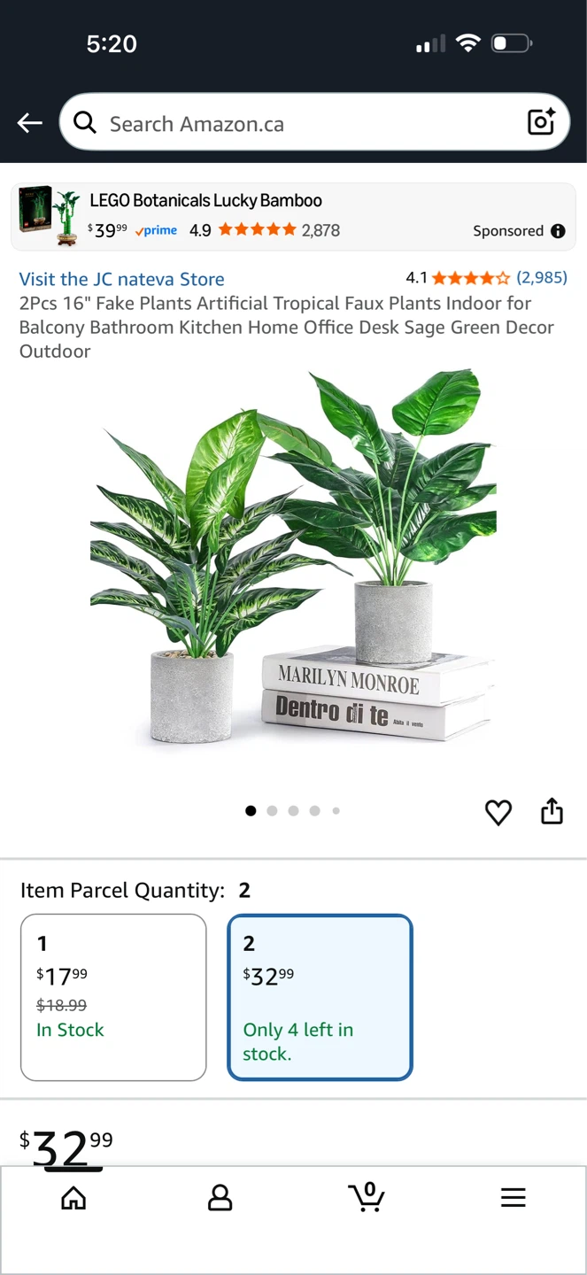 2 Pcs 16" Artificial Faux Plants - photo 3