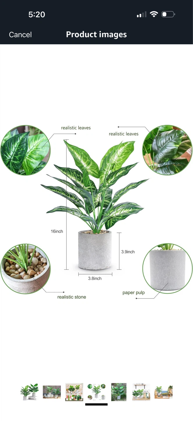 2 Pcs 16" Artificial Faux Plants - photo 4
