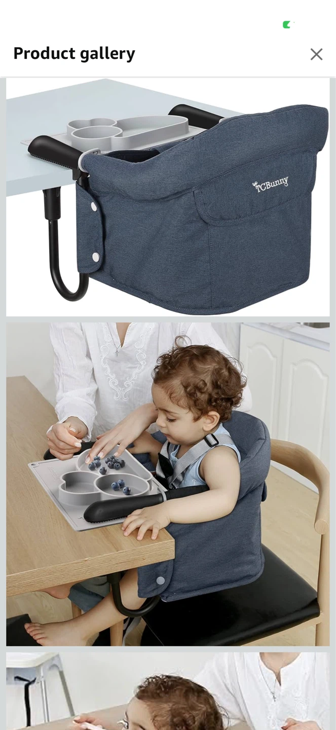 Tcbunny Portable Child Table Clamping High Chair - Blue - photo 3
