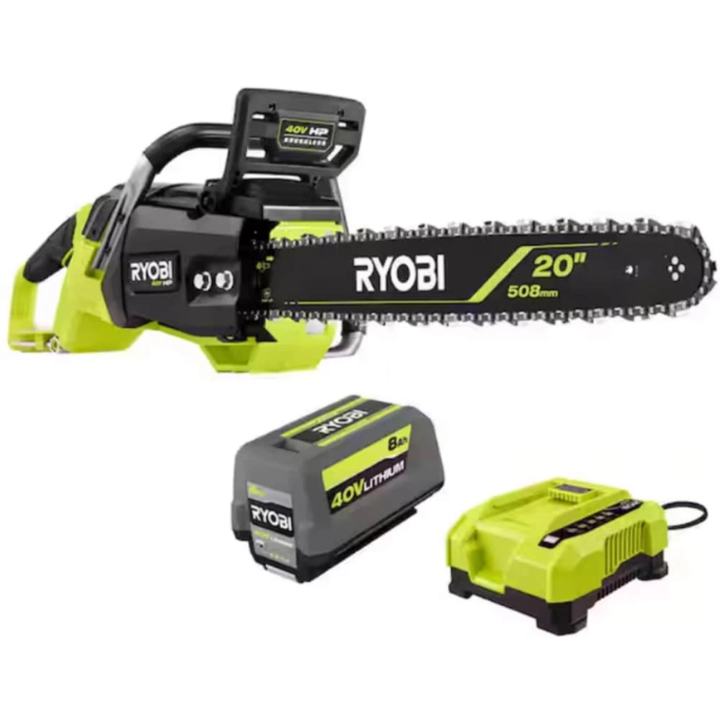 Ryobi 40V HP 20" Brushless Chainsaw with Battery and Charger