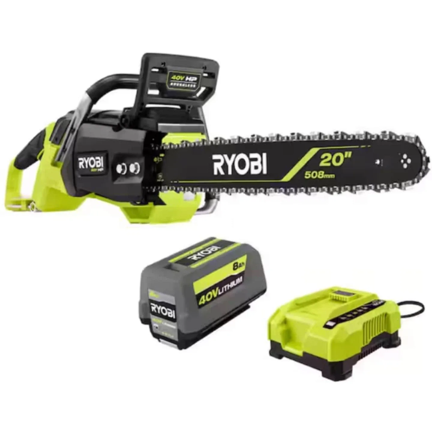 Ryobi 40V HP 20" Brushless Chainsaw with Battery and Charger