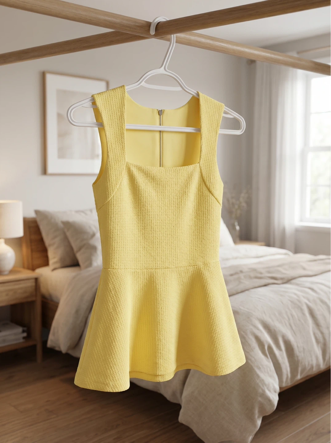 Yellow Sleeveless Peplum Top - photo 3