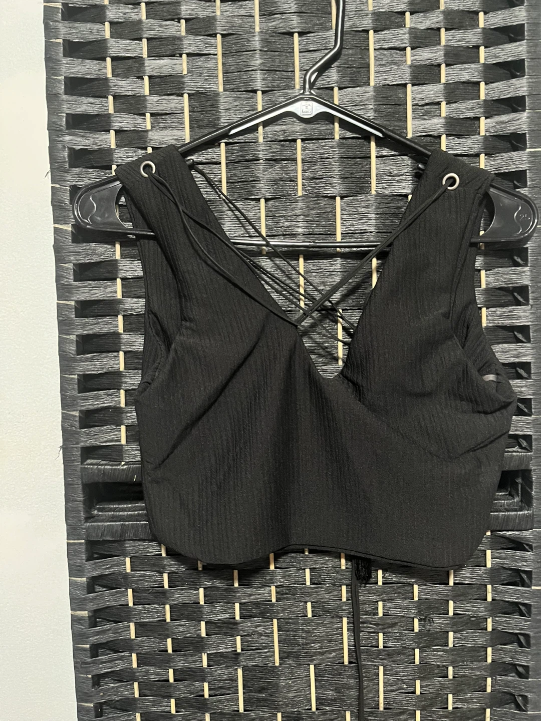 Black Lace-Up Crop Top size XS/S/M