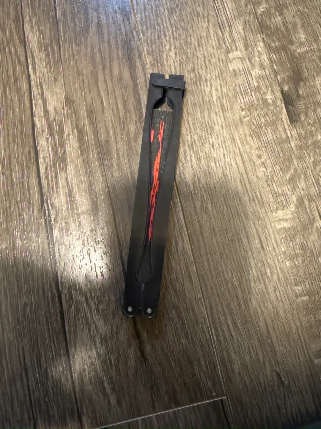 Black Folding Fan with Red Chinese Characters - photo 2