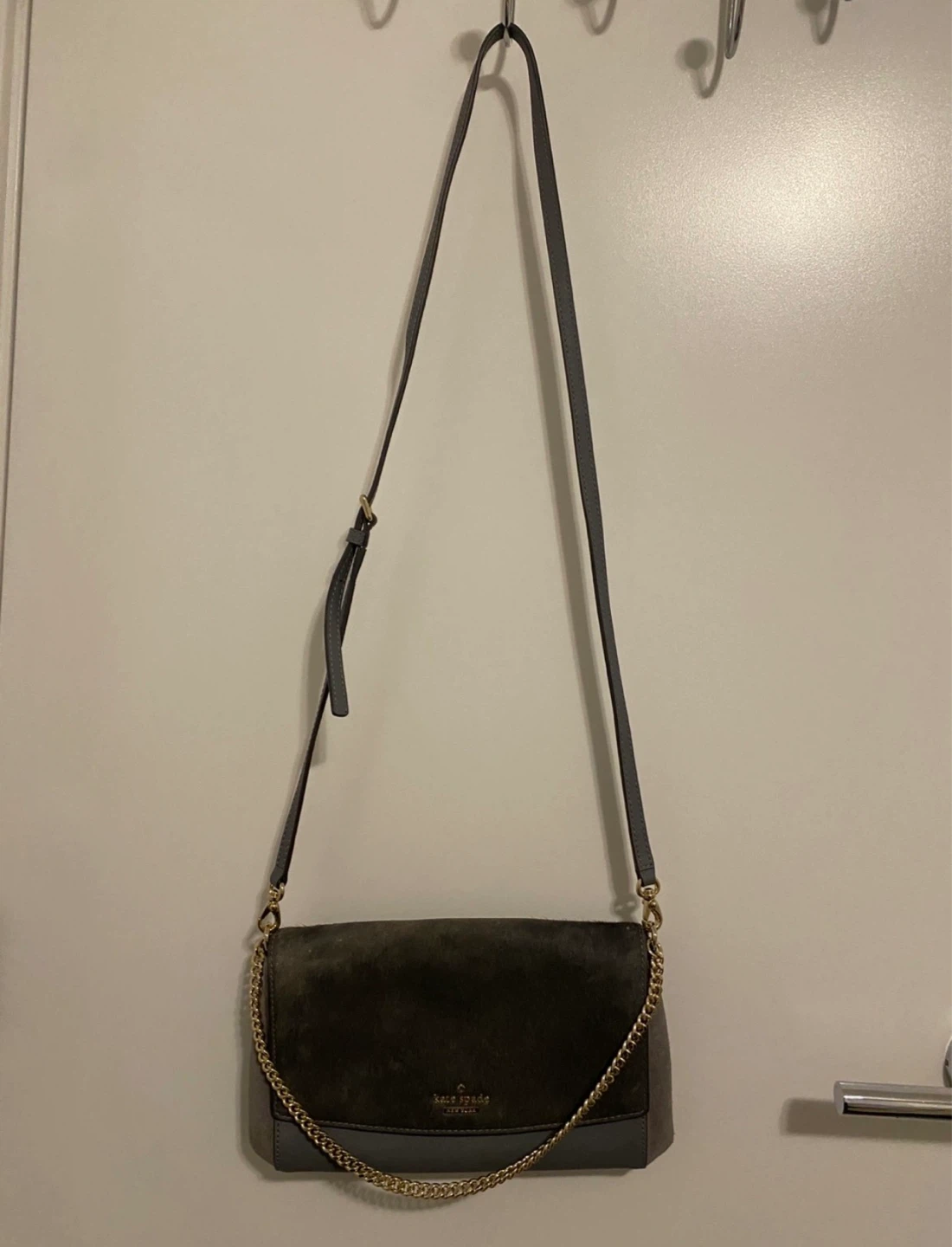 Kate Spade Grey Suede & Leather Crossbody Bag - photo 2