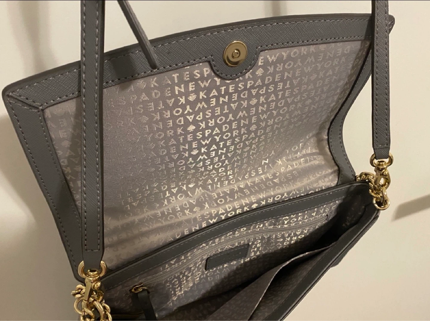 Kate Spade Grey Suede & Leather Crossbody Bag - photo 4