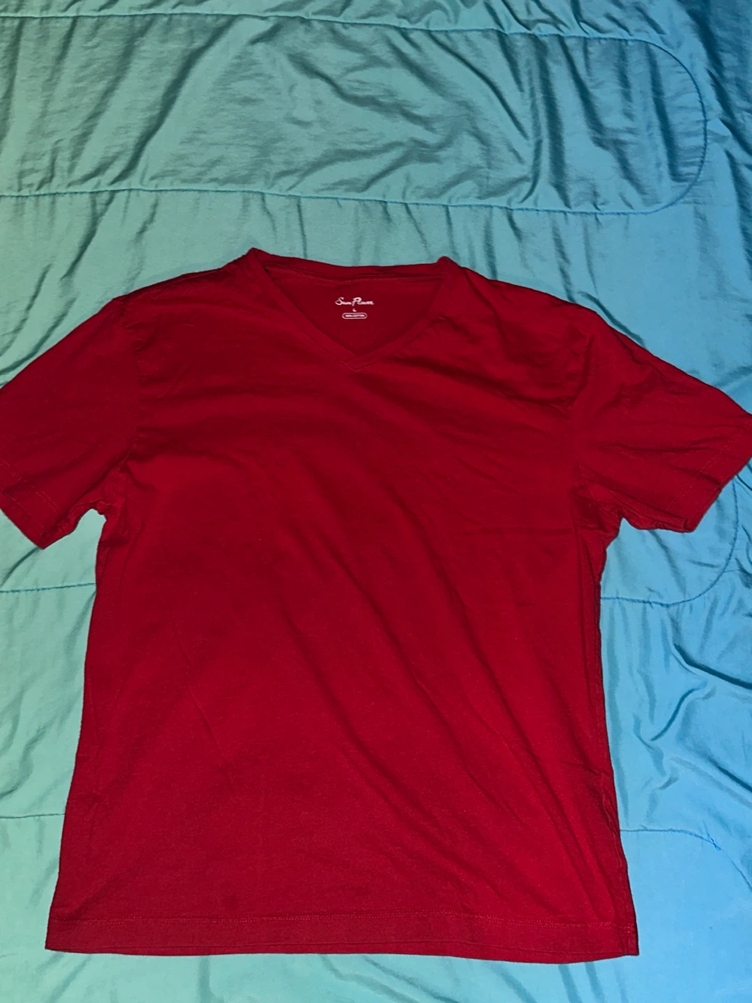 Sean John Red V-Neck T-Shirt
