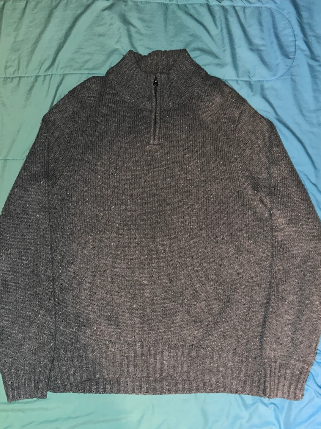 Men's Grey Quarter-Zip Sweater
