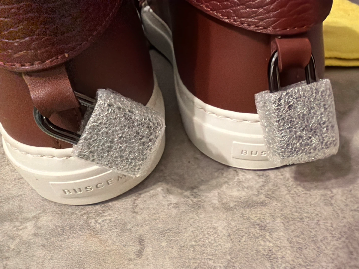 Buscemi 100mm Buckle High Top Sneakers Size 37 Bordeaux - photo 3