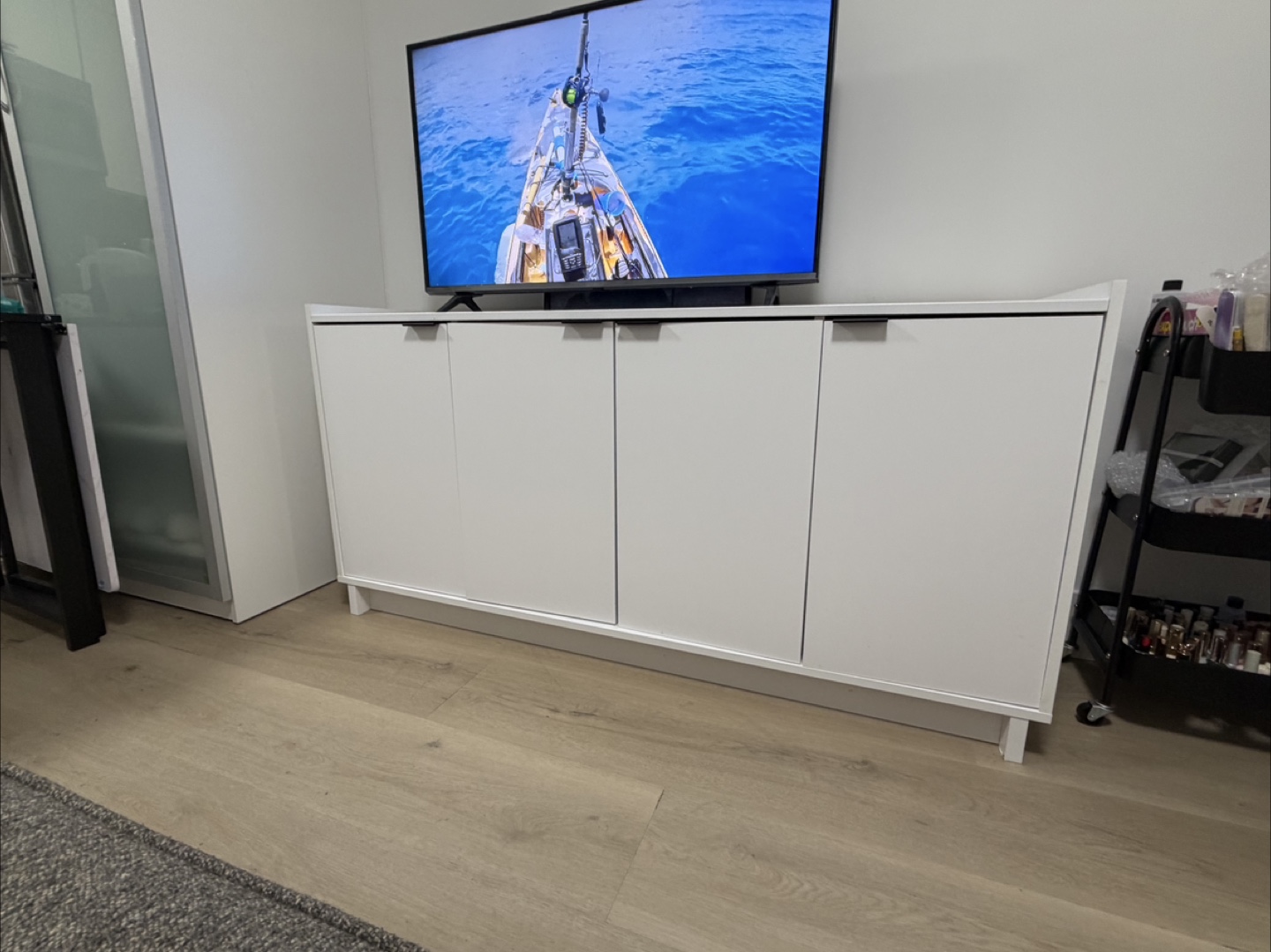 White 4-Door Cabinet