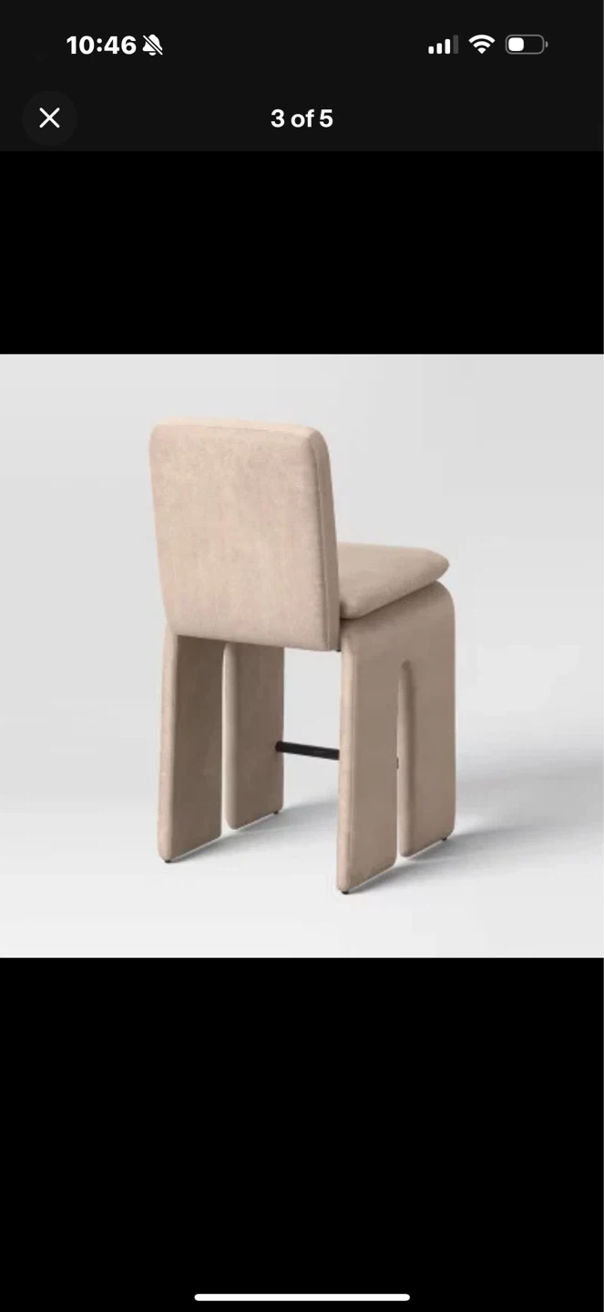 Upholstered Counter Stool - Beige - photo 2