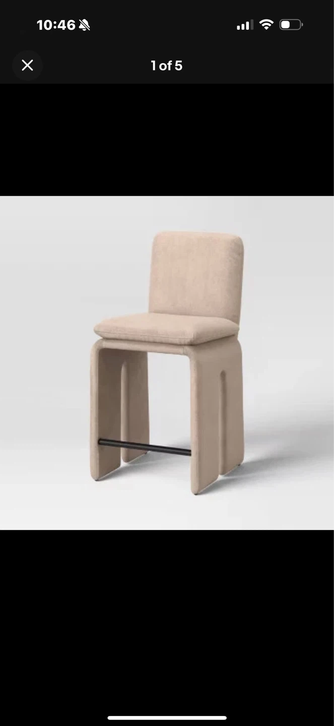 Upholstered Counter Stool - Beige - photo 3