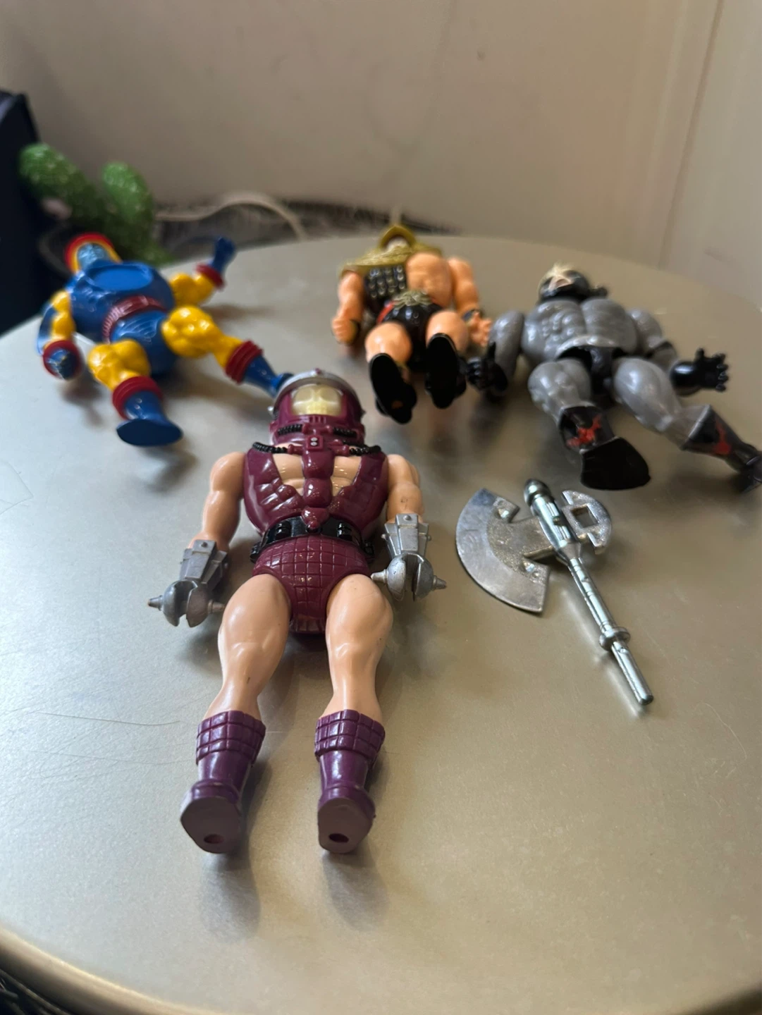 Vintage 80s He-Man Style Action Figure Lot w/ Weapons