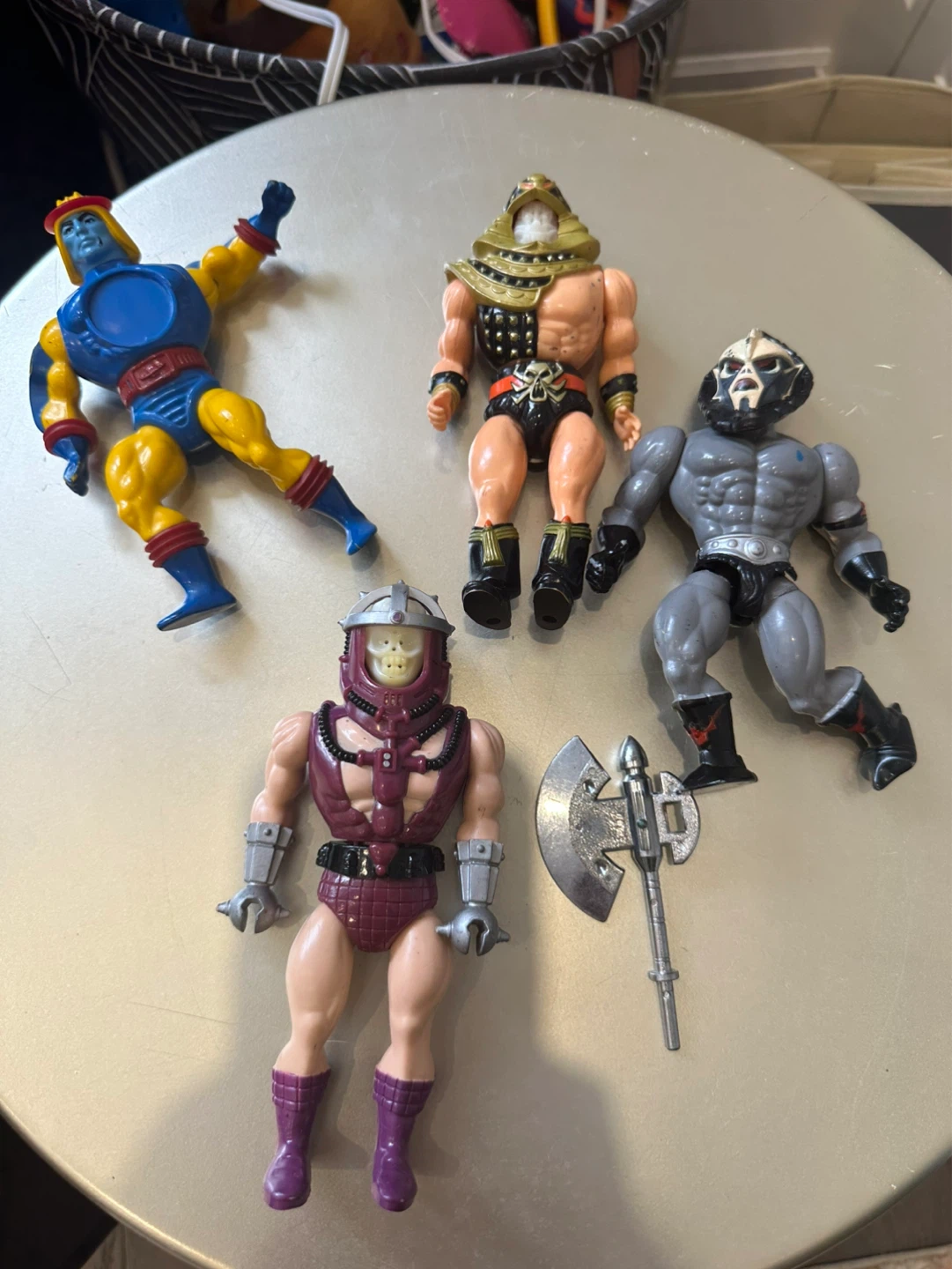 Vintage 80s He-Man Style Action Figure Lot w/ Weapons - photo 2