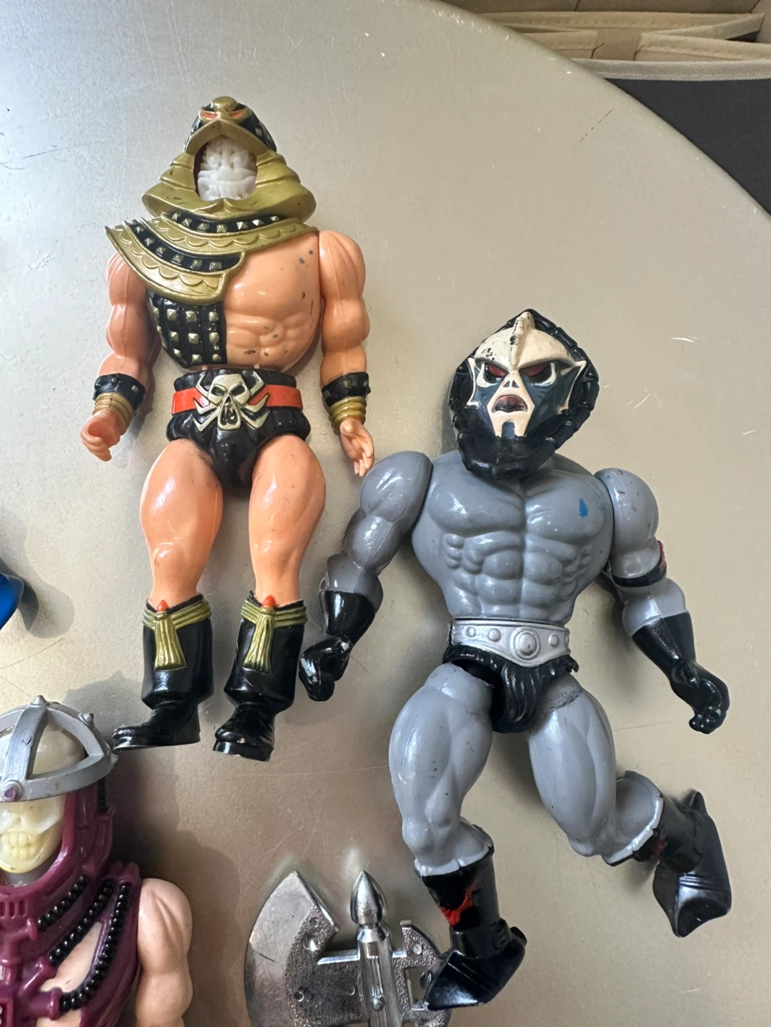 Vintage 80s He-Man Style Action Figure Lot w/ Weapons - photo 3