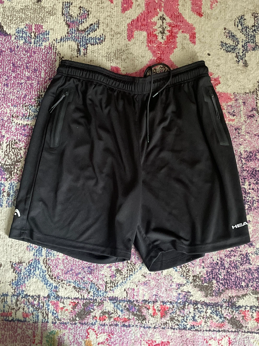 HEAD Black Polyester Athletic Shorts XL/TG