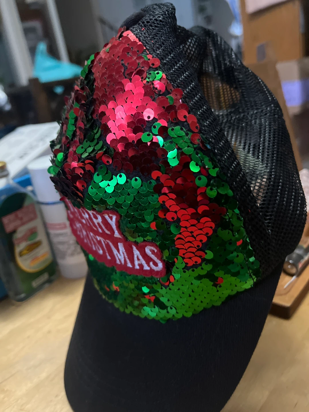 Merry Christmas Sequin Trucker Hat - photo 3