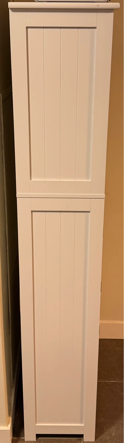 White Kitchen Storage Cabinet with Shelves and Doors - photo 3