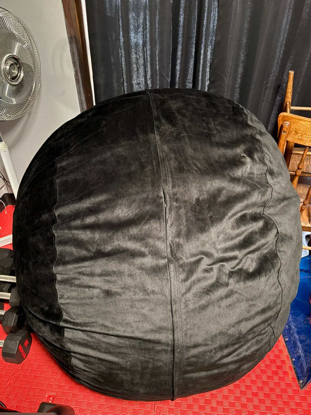 Black Velvet Bean Bag Chair