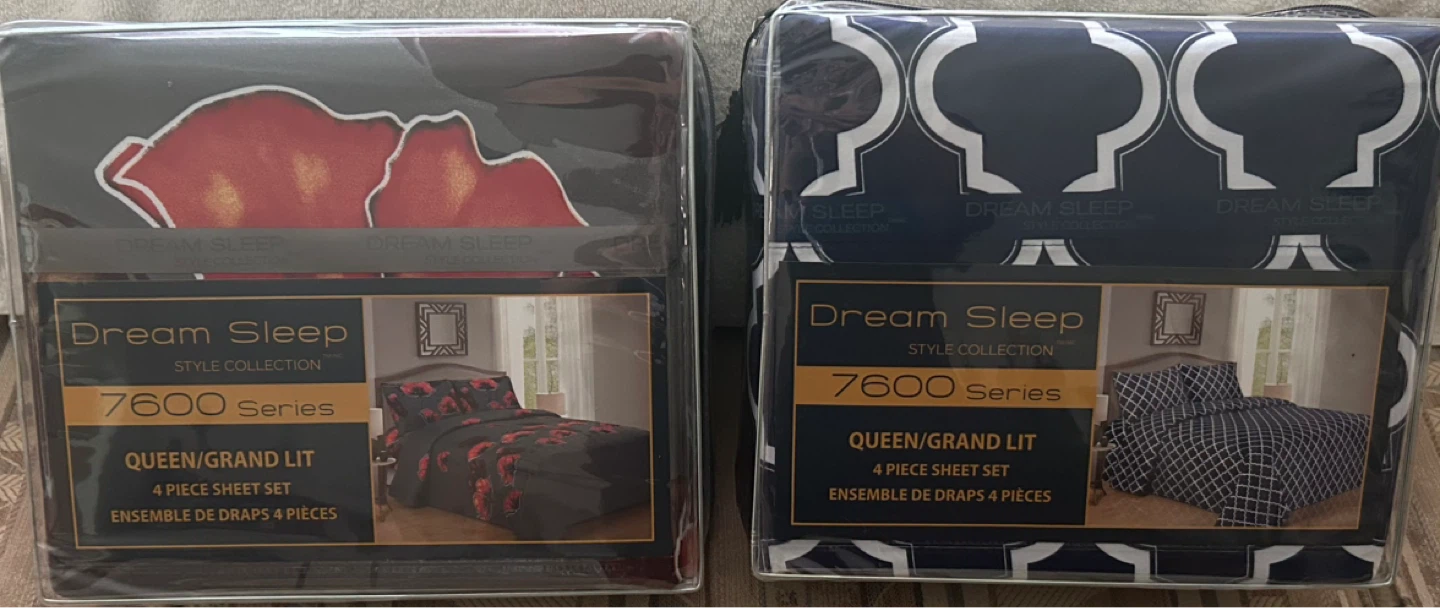 New In Package 2 sets Queen size New Bedsheets new