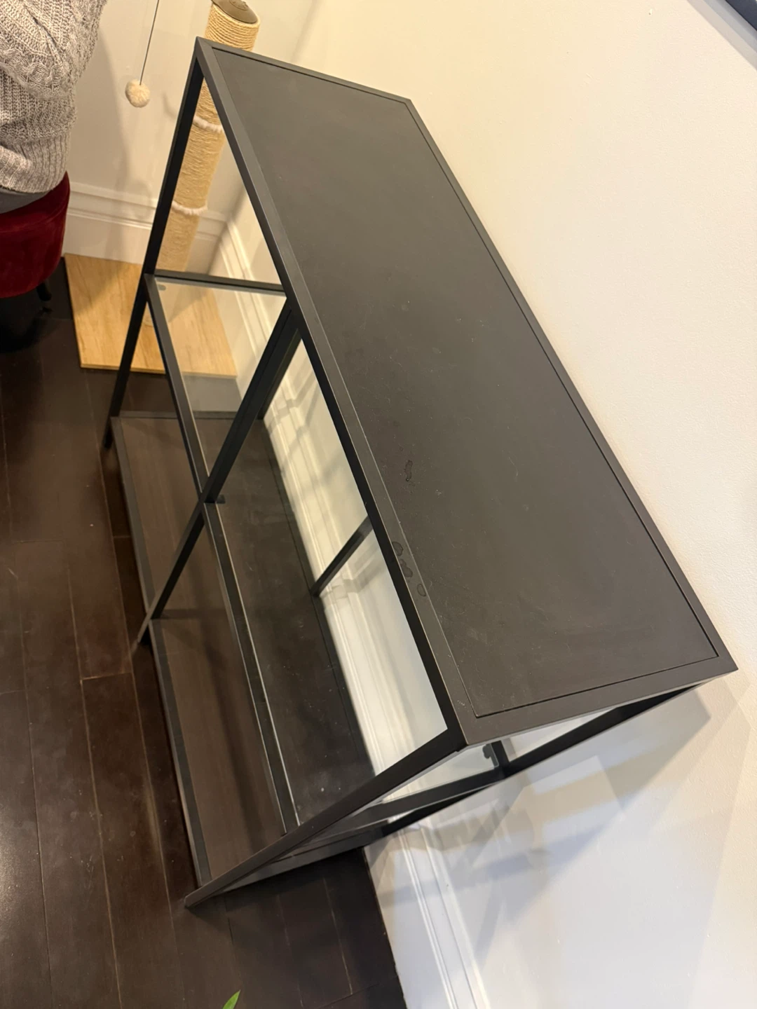 IKEA VITTSJÖ Shelf Unit - Black-Brown/Glass - photo 2