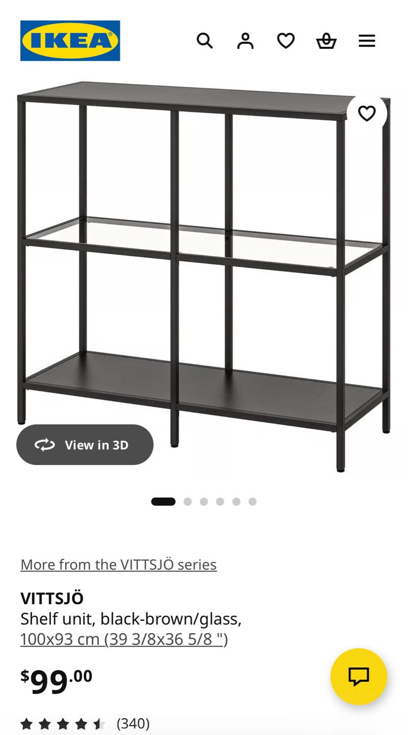 IKEA VITTSJÖ Shelf Unit - Black-Brown/Glass - photo 3