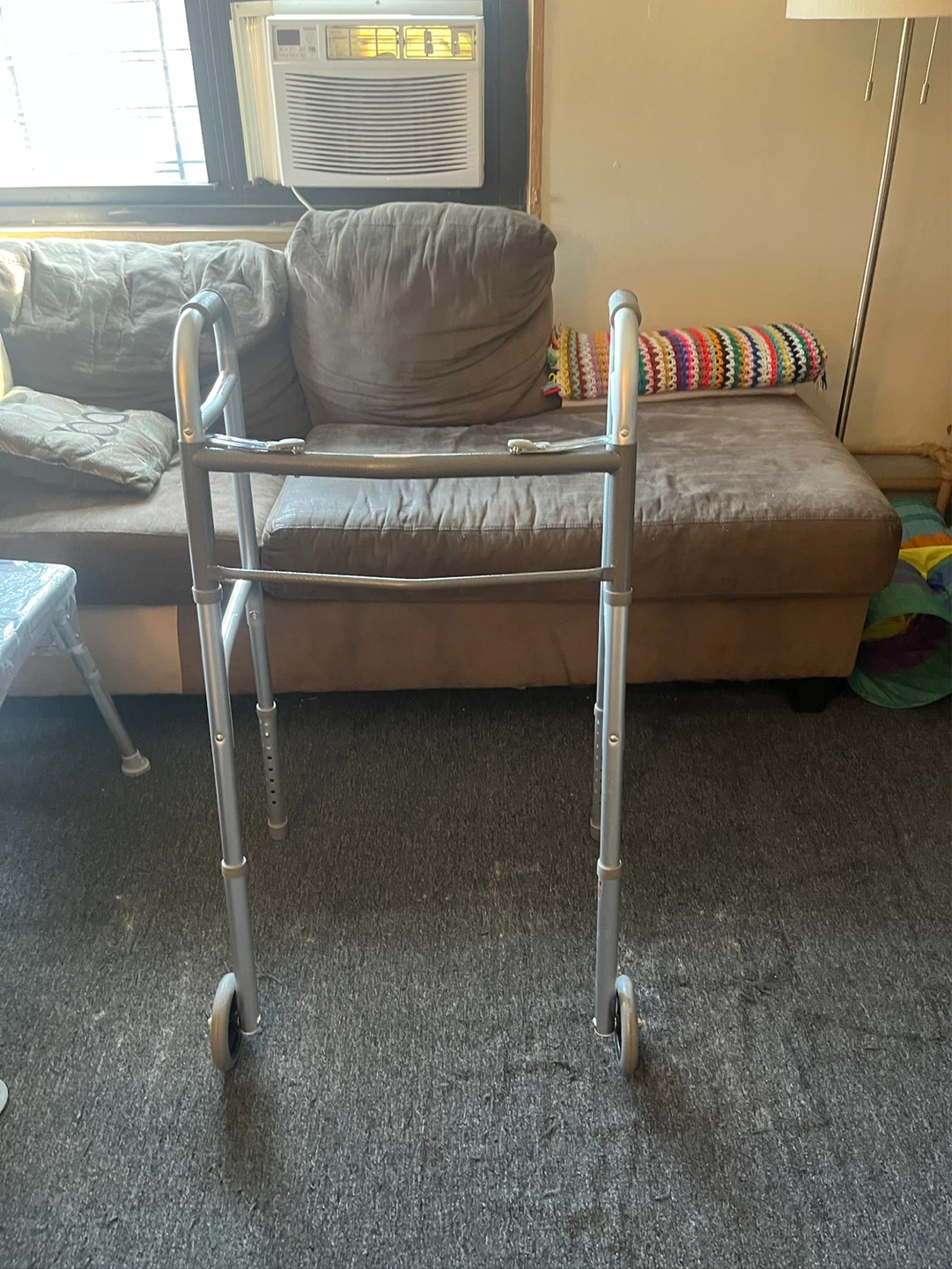 Drive Medical Folding Walker with 5-inch Wheels