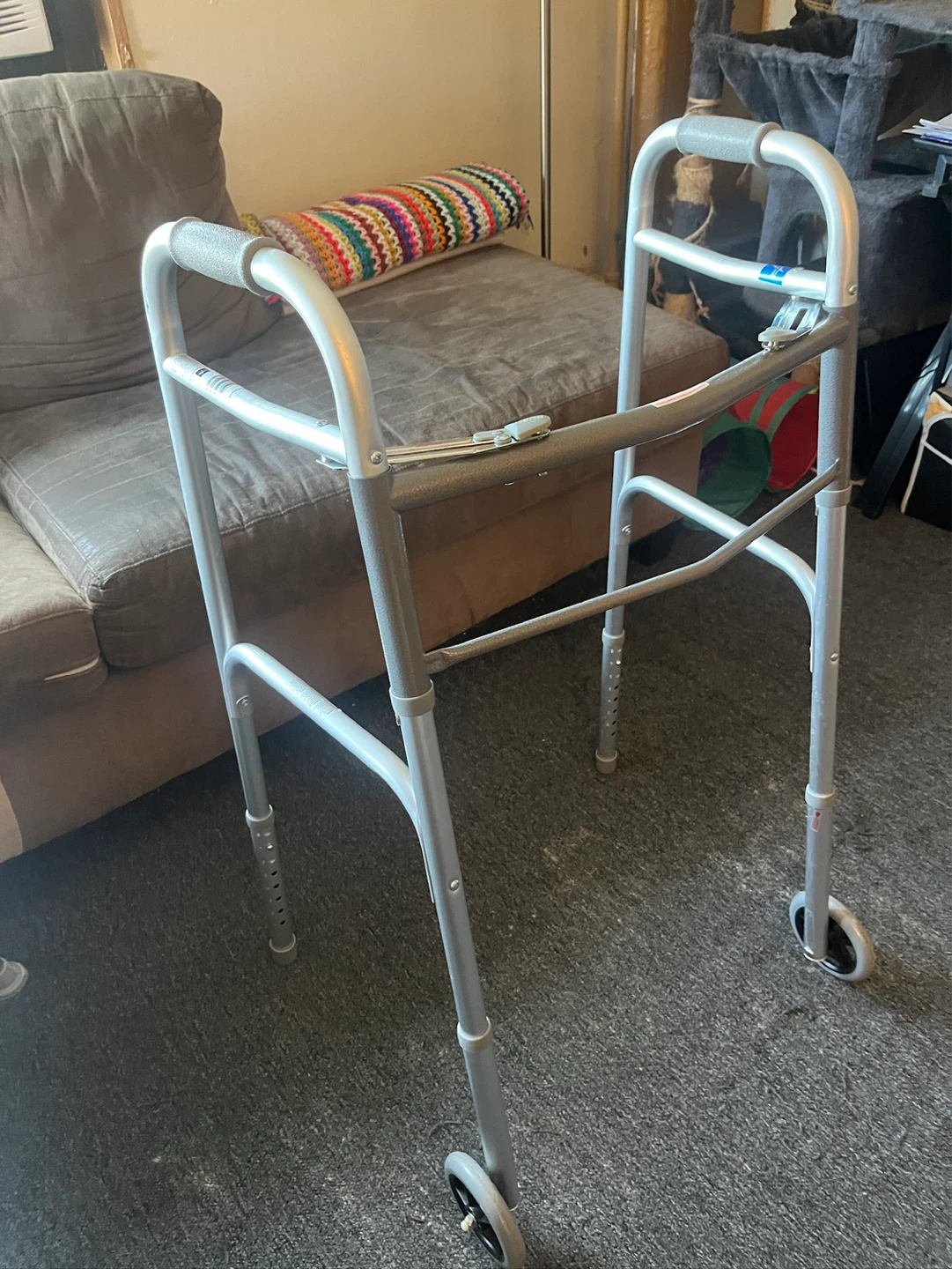Drive Medical Folding Walker with 5-inch Wheels - photo 2