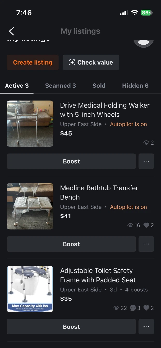 Bundle of 3 items of durable medical equipment
