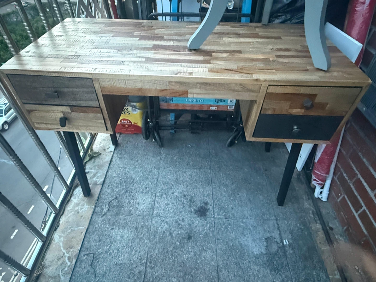 Wood Desk with Drawers - photo 2