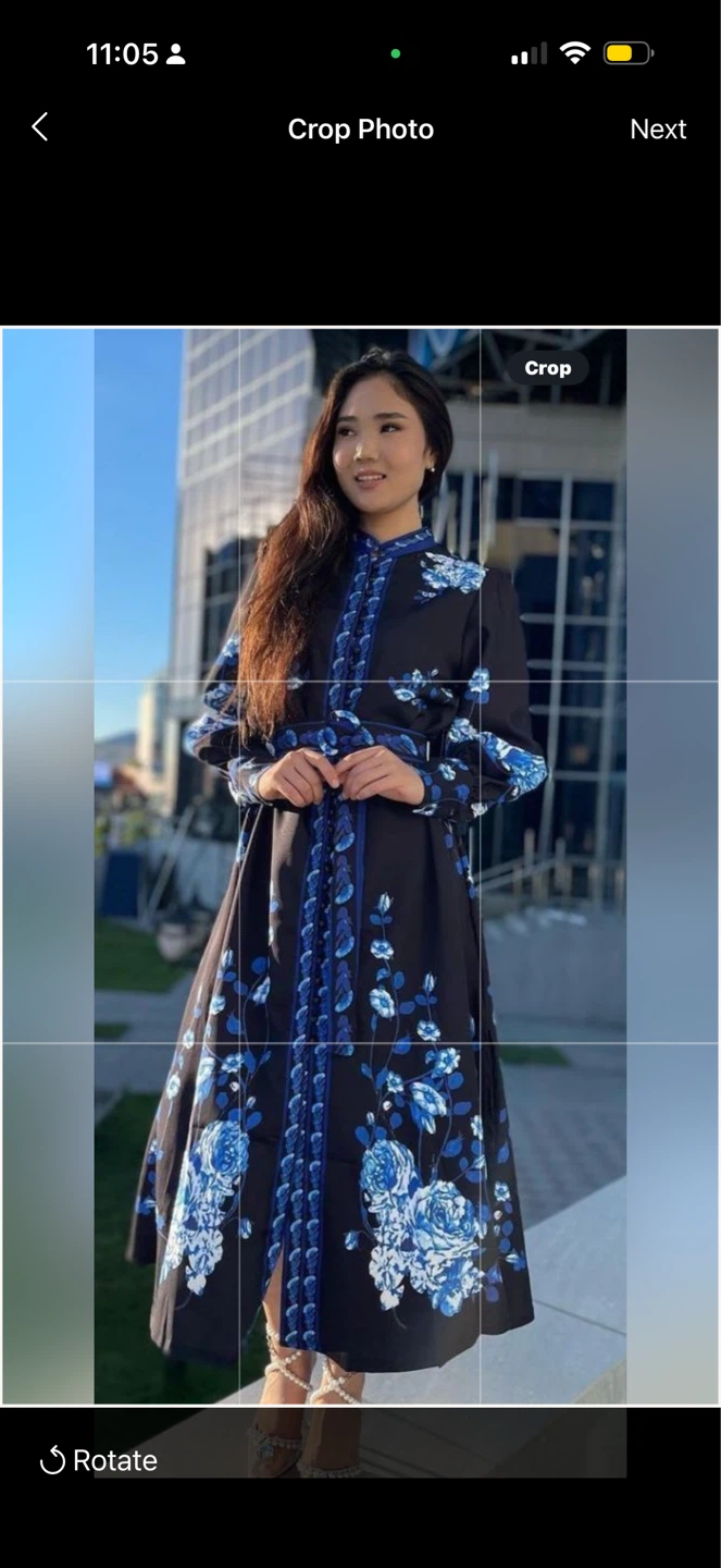 Women's Black and Blue Floral Print Dress