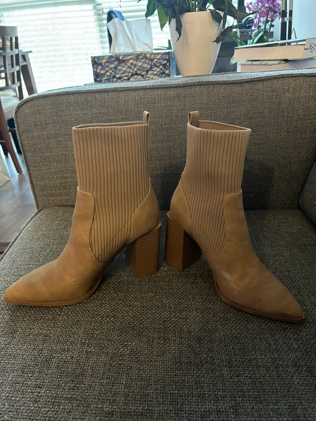 Call It Spring Tan Sock Booties - Size 6.5 - photo 3