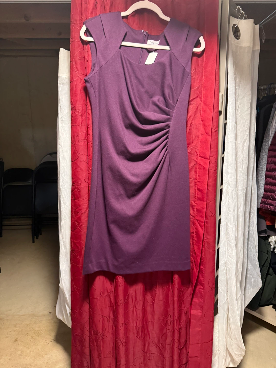 Calvin Klein Purple Ruched Sheath Dress Size 10 - photo 2