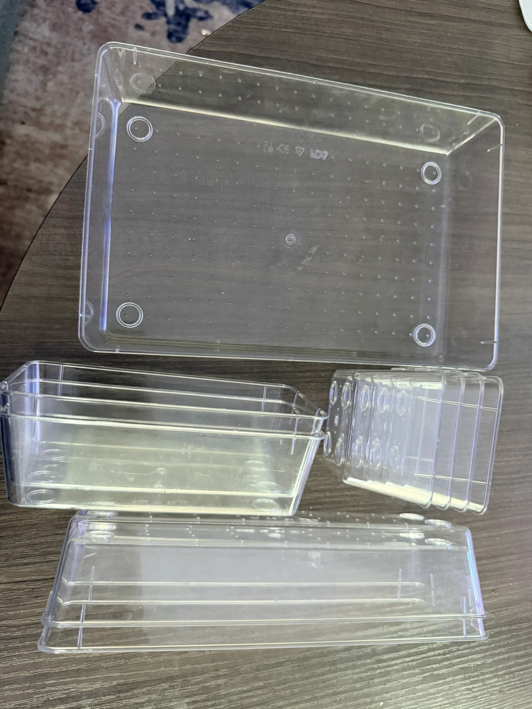 9pcs Clear Plastic Storage Bins Set 4 sizes - photo 2